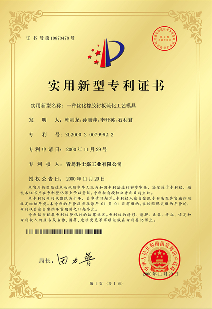 China Qingdao Kosga Industrial Co., Ltd﻿﻿ certification